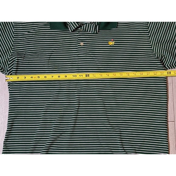 Masters Collection Shirt Green Stripe Short Sleeve 60's Two Ply Polo Mens XL - Picture 8 of 8